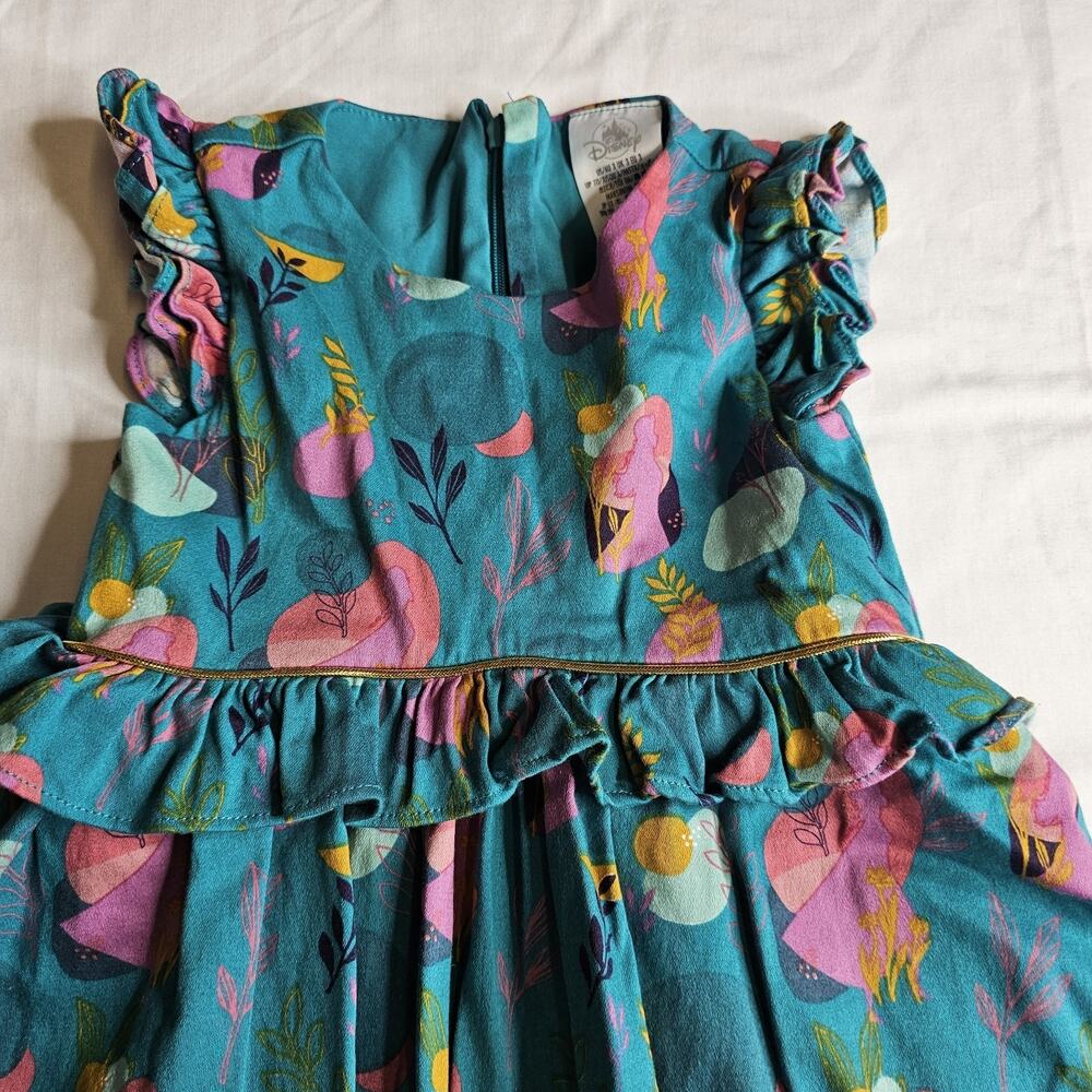 Disney Frozen Princess Dress Toddler Girl 3T Aqua Teal Ruffle Party Festival - Picture 2 of 8